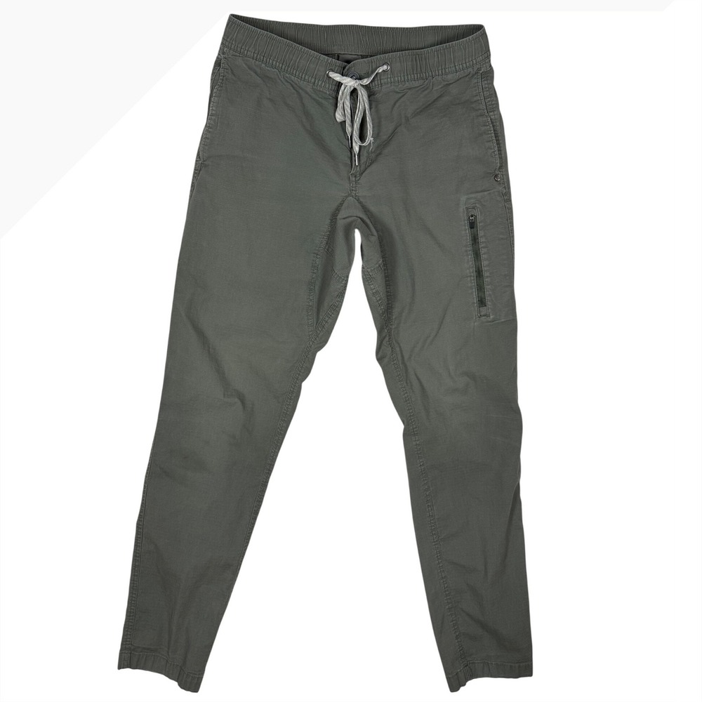 VUORI Ripstop Climber Pants Mens Olive Green Organic Cotton Stretch, Medium